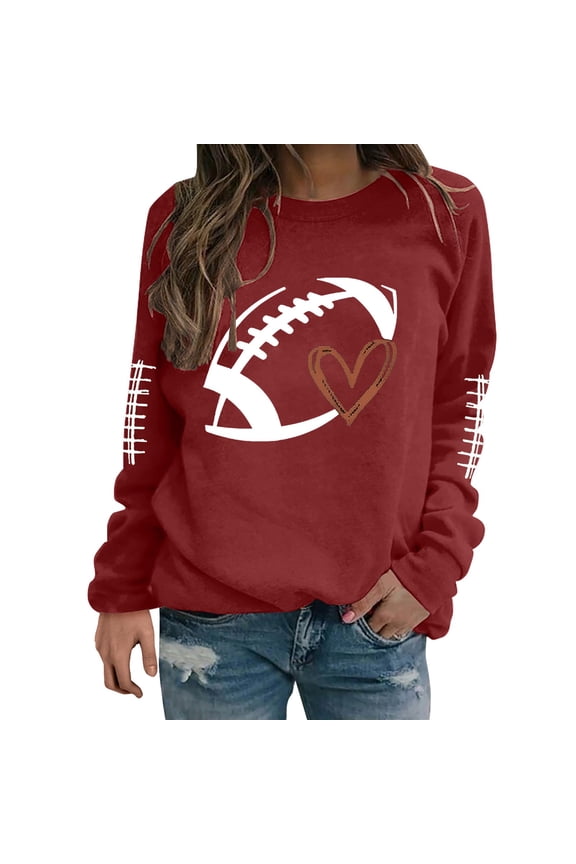 Pullover Sweaters for Women Women's Long-Sleeve Loose-Fit Round-Neck Sweater for Fall and Winter Wine XXL