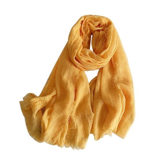 Gkeoshab Scarf Women’s Lightweight Sheer gauze Scarf Solid Color Cotton & Linen Fabric Decorative Scarf