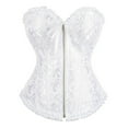 thumbnail image 1 of Gkeoshab Shapewear Corsets for Women Renaissance Floral Lace up Boned Overbust Corset Bustier Shapewear Shapewear White XXXXL, 1 of 7