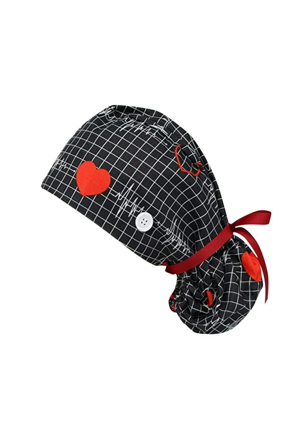 Skull Cap Unisex Cotton Nurse Cap Cute Doctor Printed Dust-Proof Hat for Medical Staff & Beauticians Beanie