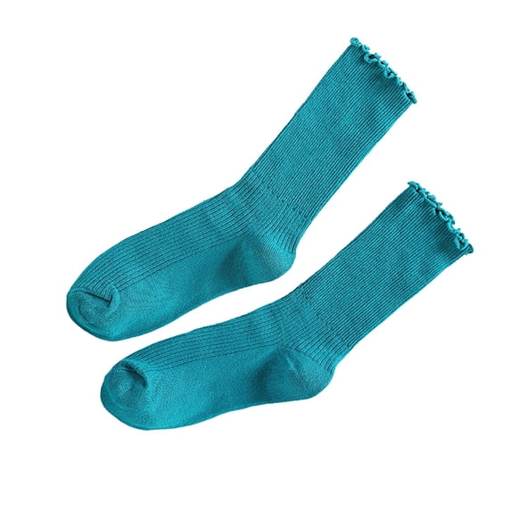 Gkeoshab Socks Women’s Thin Cotton Slouch Socks Ruffle Edge Casual Home Lounge Socks Spring Autumn
