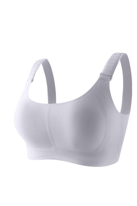 Sports Bra Stepped Buckle Jelly Gel Bra Wireless Seamless Anti-Sagging Bra for Large Bust Minimizer Side Support M