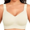 thumbnail image 1 of Gkeoshab Sports Bras for Women Women's Full Coverage Comfort Bra Wireless Soft Non-Wired Bralette Beige S, 1 of 3