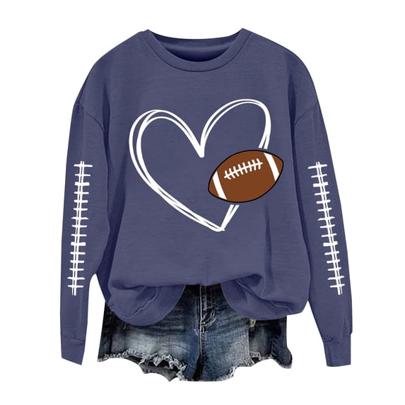 Gkeoshab Sweater Dress Baseball Print Women's Long-Sleeve Loose-Fit Round-Neck Sweater for Fall and Winter Navy XL