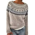 thumbnail image 1 of Gkeoshab Sweater Dress Long Sleeve Shirts for Women 2025 Fall Clothes Tunic Tops Loose Fit Dressy Crewneck Pullover Sweaters Beige S, 1 of 4