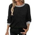 thumbnail image 1 of Gkeoshab Sweater Dress Women's Oversized Sweaters 2025 Fall Outfits Trendy Crewneck Knit Fashion Pullover Tops Black XXL, 1 of 6