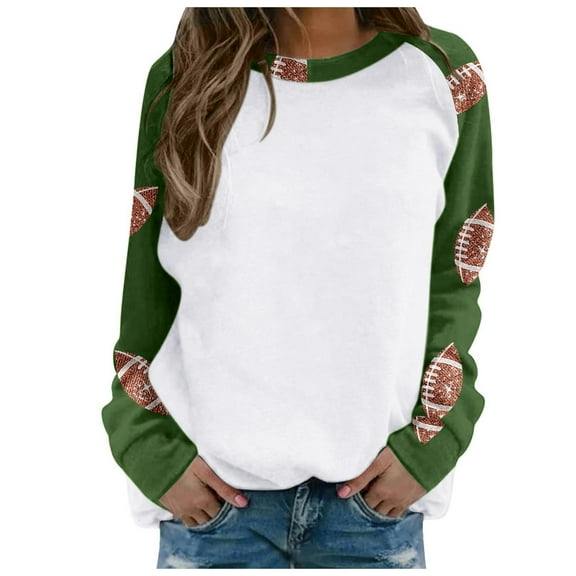 Gkeoshab Sweaters for Women Long Sleeve Shirts for Women 2025 Fall Clothes Tunic Tops Loose Fit Dressy Crewneck Pullover Sweaters Green S