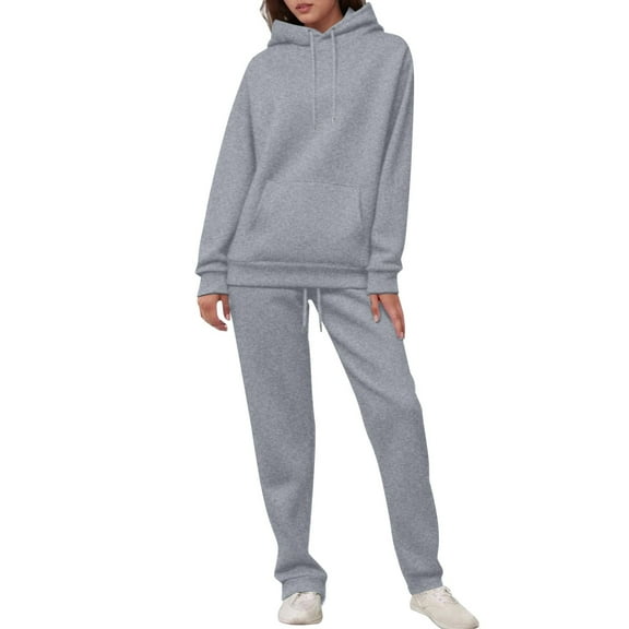 Gkeoshab Sweaters for Women Tracksuit Sweatsuit Sweatshirt and Sweatpant for Women Men 2 Piece Sets Pullover Sweater Light Ashy L