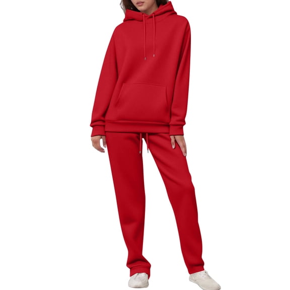 Gkeoshab Sweaters for Women Tracksuit Sweatsuit Sweatshirt and Sweatpant for Women Men 2 Piece Sets Pullover Sweater Red S
