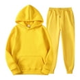 thumbnail image 1 of Gkeoshab Sweaters for Women Tracksuit Sweatsuit Sweatshirt and Sweatpant for Women Men 2 Piece Sets Pullover Sweater Yellow M, 1 of 3
