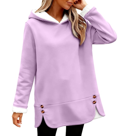 Gkeoshab Sweaters for Women Women's Casual Long Sleeve Stand Neck Sweatshirt Button Pullover Tops Winter Clothing for Women