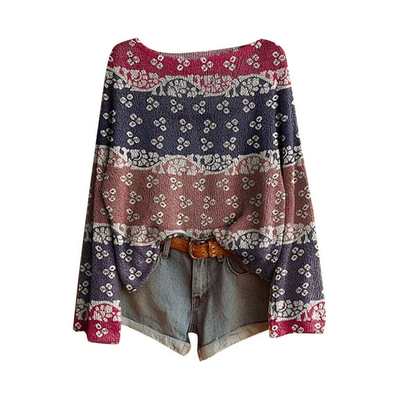 Gkeoshab Sweaters for Women Womens Fashion Tops for Women Pullover Oversized Sweatshirts Long SLeeve Shirts Loose Fit Winter Clothing for Women