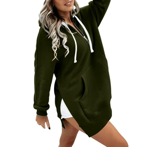 Gkeoshab Sweaters for Women Womens Oversized Hoodies Fleece Sweatshirts Fall Fashion 2025 Pullover Sweaters Winter Clothes Green S