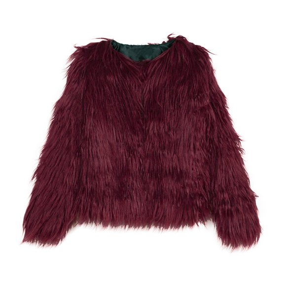 Gkeoshab Sweatshirt For Women Women's Fashion Faux Fur Coat - Long Plush Winter Jacket for Fall and Winter Season Keep Warm and Elegant Outerwear Red 5XL