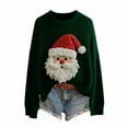 thumbnail image 1 of Gkeoshab Sweatshirt Women's Printed Crewneck Pullover Sweater, Fashion Graphic Long Sleeve Knit Top Designed for Making a Style Statement in Casual Social Settings and Outings Blackish Green S, 1 of 6