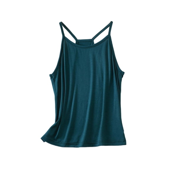 Gkeoshab Tank Tops for Women Cotton Modal Sleeveless Cami Soft Solid Color Loose Fit Tank Top for Home Wear Green M