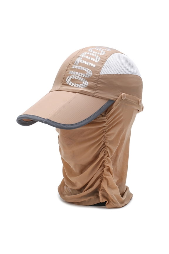 Trucker Hat Outdoor Portable Folding Baseball Cap Breathable Full Face Coverage Sun Protection Sports Hat