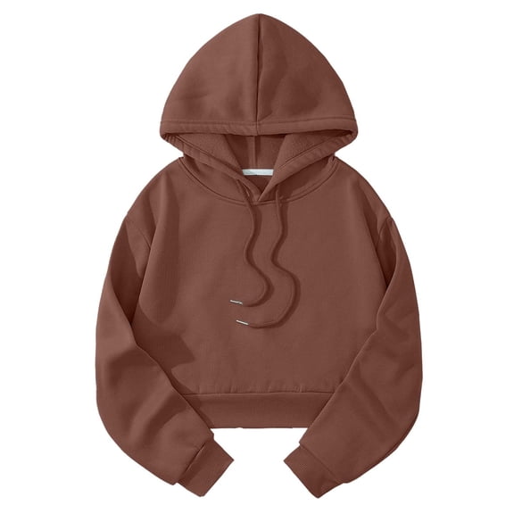 Gkeoshab Vintage Christmas Women's Cropped Hooded Sweatshirt with Drop Shoulder Design, Casual Short Waist Length Pullover for Fashionable Layering and Trendy Streetwear Outfits Wine M