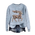 thumbnail image 1 of Gkeoshab Vintage Christmas Women's Gem-Decorated Knit Style Sweatshirt, Sparkling Embellished Pullover with Ribbed Trim for a Glamorous Casual Look and Everyday Elegant Comfort Light Blue M, 1 of 4