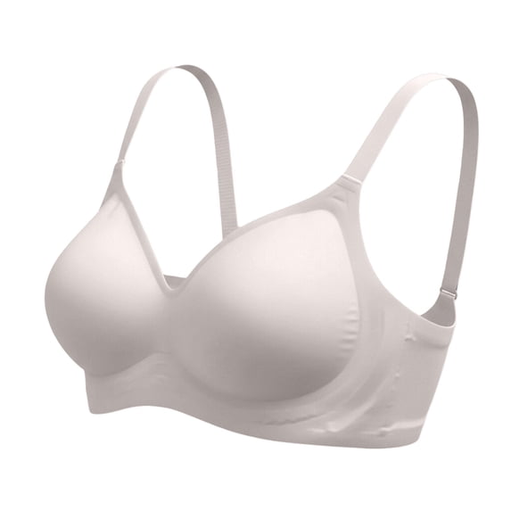 Gkeoshab Women's Bras Women Push-Up Anti-Sag Seamless Wireless Bra with Soft Lift and Support Light Ashy M