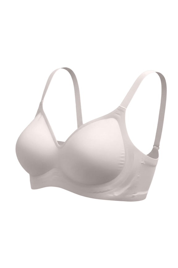 Women's Bras Women Push-Up Anti-Sag Seamless Wireless Bra with Soft Lift and Support Light Ashy M