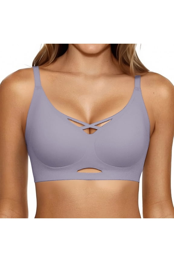 Women's Bras Women's Jelly Soft Support Wireless Bra Seamless 3D Contour Cup Sensation Bralette Purple L