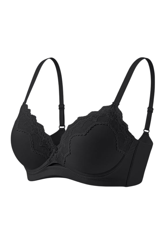 Women's Bras Women's Seamless Side Smoothing Bra Cut-Out Wireless Bra Lifts & Prevents Sagging Black A--D