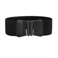thumbnail image 1 of DJN Women's Simple Elastic Stretch Belt Wide Fashion Waist Belt Imitation Leather Adjustable Belt for Dresses & Jeans Black 68x7.5cm, 1 of 6