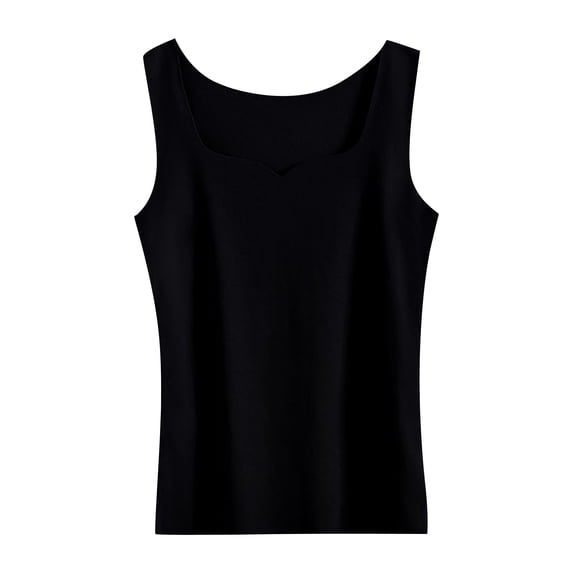 Gkeoshab Women's Sleeveless Thermal Tank Top Seamless Slim Fit Base Layer Fall Spring Warmth Black XXL