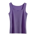 thumbnail image 1 of Gkeoshab Women's Sleeveless Thermal Tank Top Seamless Slim Fit Base Layer Fall Spring Warmth Purple XL, 1 of 3