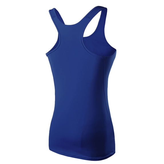 Gkeoshab Women's Tops, Tees & Blouses New Solid Color Fitted Sports Tank Top Moisture-Wicking Workout Vest for Yoga Gym & Jogging Blue XXL