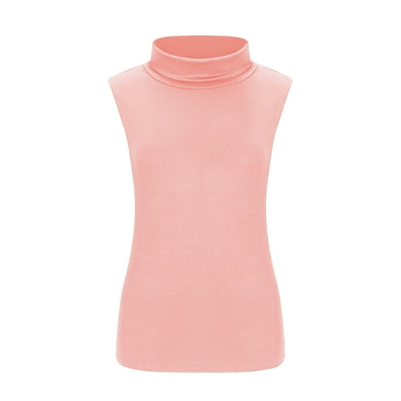 Gkeoshab Womens Blouses Slim Fit Mock Neck Tank Top Solid Sleeveless Stretch Blouse Perfect as a Layering Piece or Standalone Top Red1 4XL