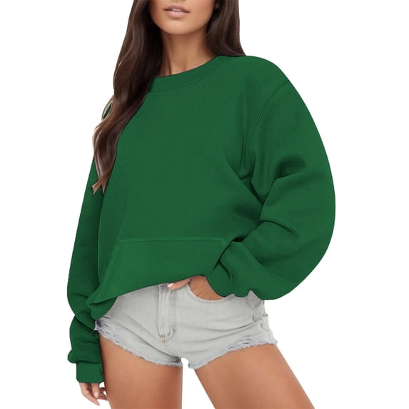 Gkeoshab Womens Hoodies Women's Long Sleeve V-Neck Button Down Cardigan Knit Shrugs Sweater Green XXL