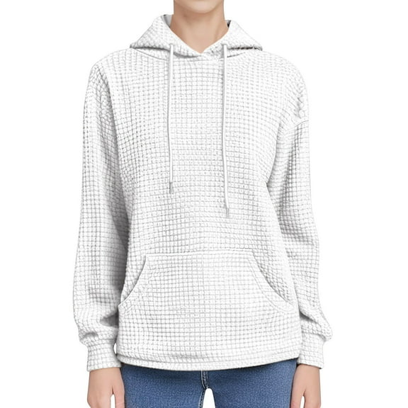 Gkeoshab Womens Hoodies Womens Hoodies Oversized Sweatshirts Pullover Fleece Sweaters Long Sleeve Winter Fall Outfits Fashion Y2k Clothes White M