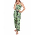 thumbnail image 1 of Gkeoshab Womens Pajama Sets Women's 2026 Summer Ribbed Two Piece Loungewear Heart Print Cami Top & Wide Leg Pants Set Casual Comfortable Outfit, 1 of 8