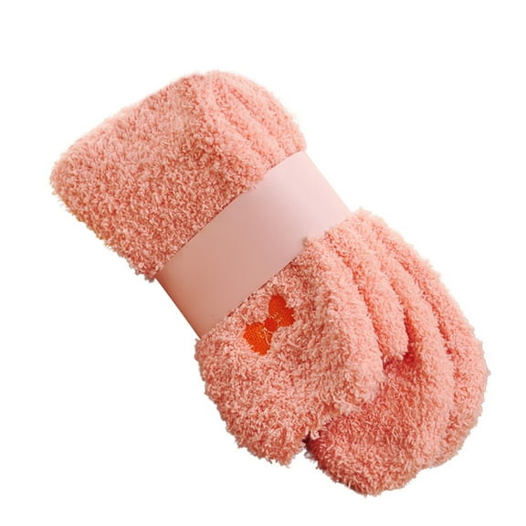 Gkeoshab Womens Socks Fleece Fuzzy Socks, Thickened Half-Pile Coral Fleece Socks Cozy Socks