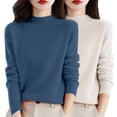 thumbnail image 1 of Gkeoshab Womens Sweaters Long Sleeve Shirts for Women 2025 Fall Clothes Tunic Tops Loose Fit Dressy Crewneck Pullover Sweaters Dark Blue L, 1 of 4