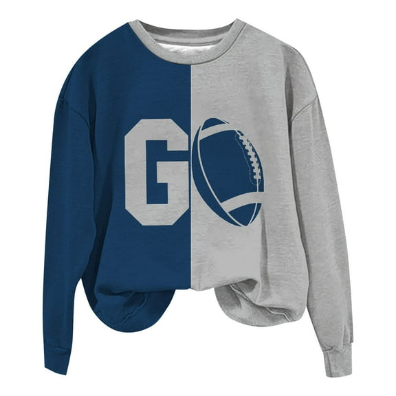 Gkeoshab Womens Sweaters Long Sleeve Shirts for Women 2025 Fall Clothes Tunic Tops Loose Fit Dressy Crewneck Pullover Sweaters Dark Blue M