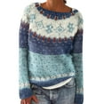 thumbnail image 1 of Gkeoshab Womens Sweaters Round Neck Long Sleeve Shirts for Women Casual Fall Tops Lightweight Tunic Sweaters Fashion Clothes Loose Fit 2025 Light Blue L, 1 of 4