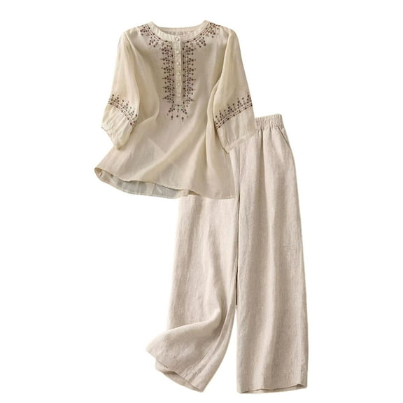 Gkeoshab Womens Sweaters Tracksuit Sweatsuit Sweatshirt and Sweatpant for Women Men 2 Piece Sets Pullover Sweater Beige L