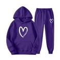 thumbnail image 1 of Gkeoshab Womens Sweaters Tracksuit Sweatsuit Sweatshirt and Sweatpant for Women Men 2 Piece Sets Pullover Sweater Purple M, 1 of 3