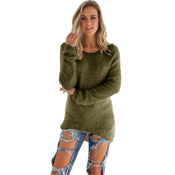 Gkeoshab Womens Sweaters Women's Oversized Sweaters 2025 Fall Outfits Trendy Crewneck Knit Fashion Pullover Tops Army Green XXL