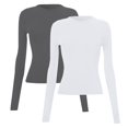 thumbnail image 1 of Gkeoshab Womens Tops 2026 New Women's Long Sleeve Fitted Pullover Tops 2 Pack Stretch Layering Shirts Q XL, 1 of 7