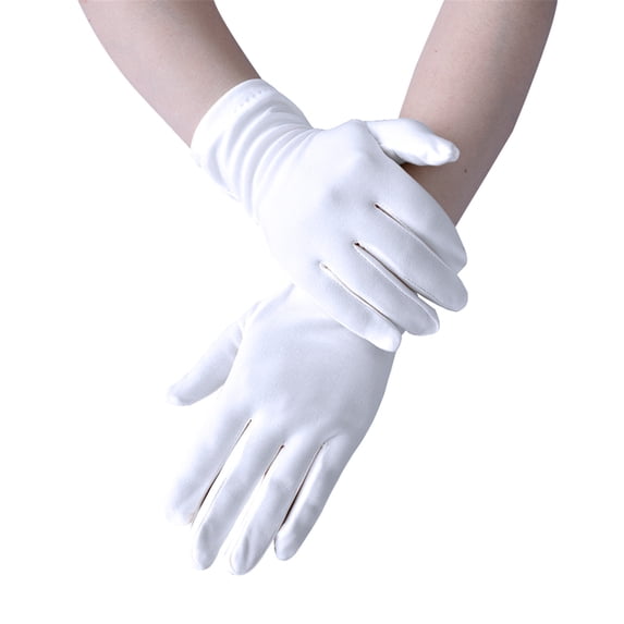 Gkeoshab Work Gloves Women’s Fashion Solid Color Short Stretch Etiquette Performance Dance Gloves