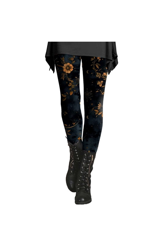 Yoga Pants Women Milk Silk Grinding Printed Pants for Women Slimming Ethnic Style Base Layer Trousers Blue L