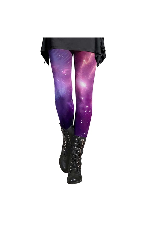 Yoga Pants Women Women's Cosmic Print Yoga Leggings Universe Themed Base Layer Pants Milk Silk Grinding for Spring Summer Purple XXL