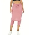 thumbnail image 1 of Gkeoshab Yoga Pants Women Women's Drawstring Skort Yoga & Fitness 3/4 Length Polyester Spandex Blend Active Tennis Skirt Pant Pink S, 1 of 5