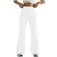 thumbnail image 1 of Gkeoshab Yoga Pants Women Women's Solid Color High-Waisted Workout Pants Butt Lifting Yoga Flared Trousers White S, 1 of 5