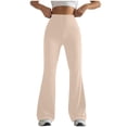 thumbnail image 1 of Gkeoshab Yoga Pants Women's Loose Fit Solid Color Yoga Pants - Soft & Stretchy Polyester Spandex Lounge Trousers Beige L, 1 of 5
