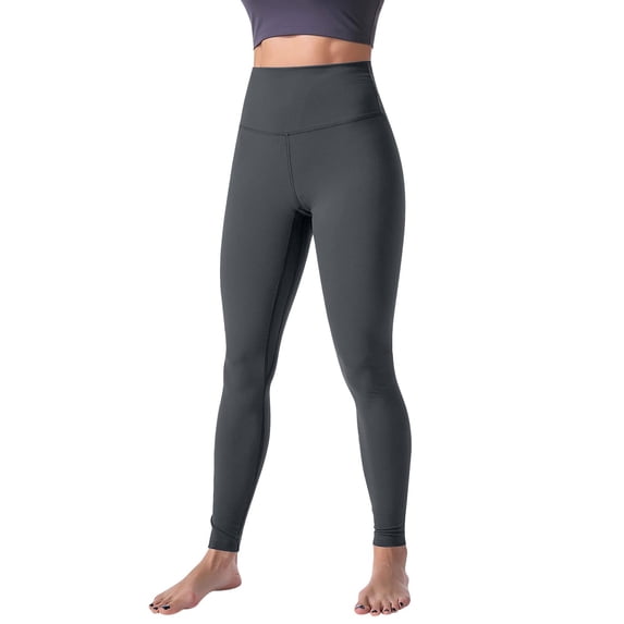 Gkeoshab Yoga Pants Women's Solid Color High-Waisted Yoga Pants Tummy Control & Butt Lifting Leggings Grey XXXL